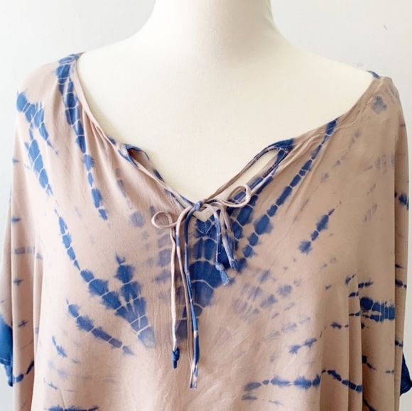 Anthropologie Entro Tassel Tie Dye Tunic Tan Small - Picture 3 of 4